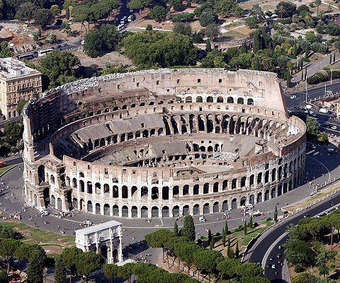 Coliseo de Roma desde el aire
